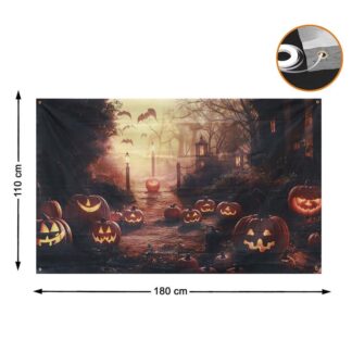 Cenário Halloween com Abóboras