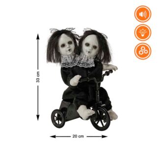 Boneco Triciclo com Menina 2 Cabeças