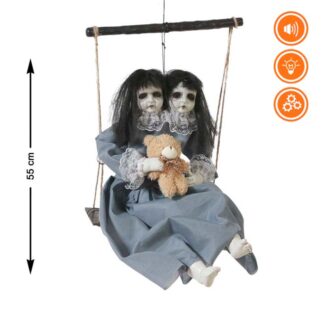 Boneco Baloiço com Menina 2 Cabeças