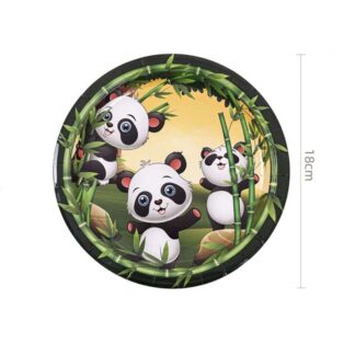 6 Pratos Panda 18cm