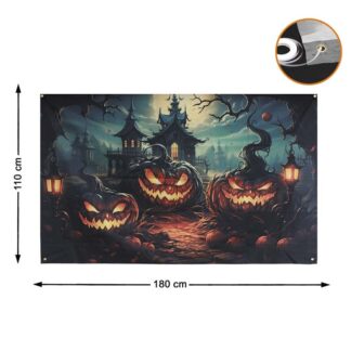 Cenário Halloween com Abóboras