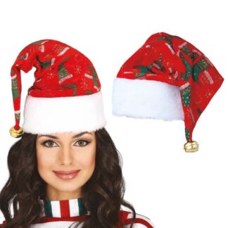 Gorro Estampado Natal Com Guizo