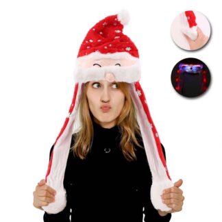 Gorro Pai Natal com luz e movimento