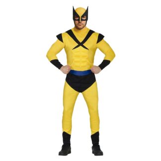 Fato Super Heroi Musculado Amarelo